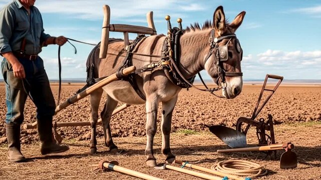 Donkey and Farmer: A Timeless Partnership in Agriculture