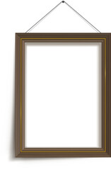 Wooden photo frame collection on wall shelf