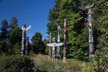 Totem poles in Stanley Park, Vancouver BC