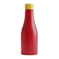 Red plastic squeeze bottle for ketchup