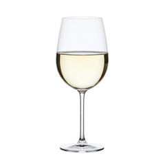 Elegant glass of white wine isolated