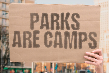 Parks are camps — Public spaces turned into makeshift housing during urban crises. SHELTER....