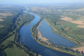 Aerial view from the Loire Valley, France