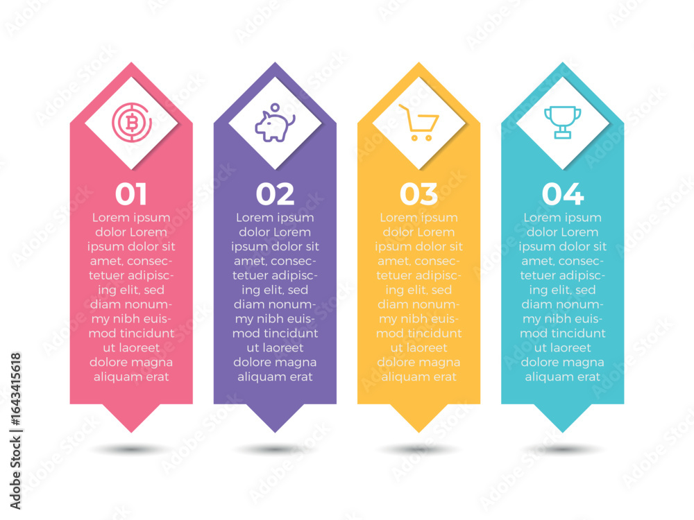 Poster vector infographic design business template with icons and 4 options or steps. can be used for proce