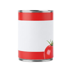 Tomato soup or sauce can with a blank label mockup