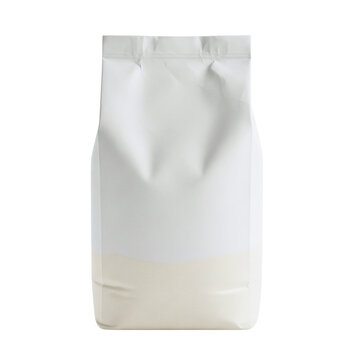 White paper bag packaging with a blank label mockup