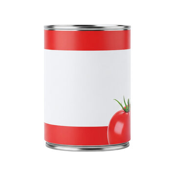 Tomato soup or sauce can with a blank label mockup