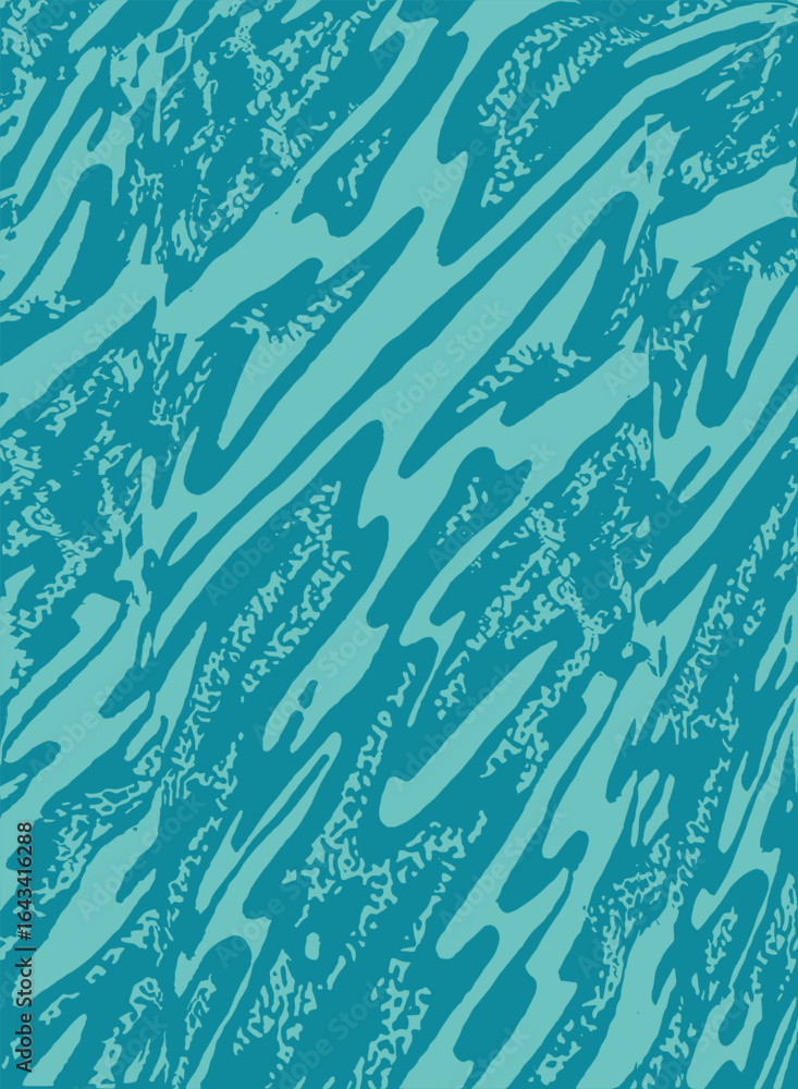 Poster An abstract teal pattern with textured diagonal lines, creating a flowing design and visual interest for graphic design use