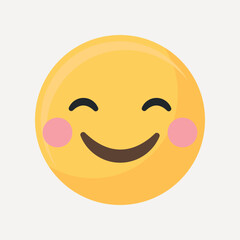 Smile blush emoticon vector