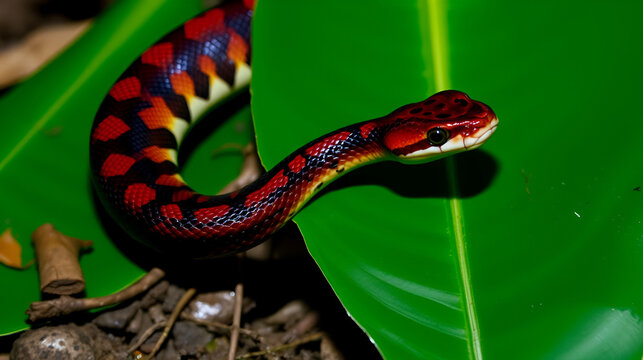 Sumatran blood python / Python brongersmai, commonly known as Brongersma's short-tailed python, or the red short-tailed python, a nonvenomous snake