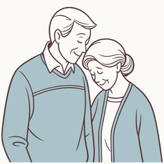 Elderly couple sharing a tender moment of affection and comfort