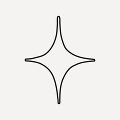 Minimalistic star line art vector