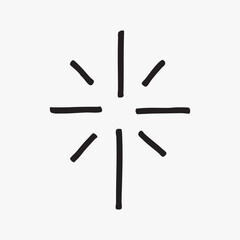 Minimalist black starburst symbol vector