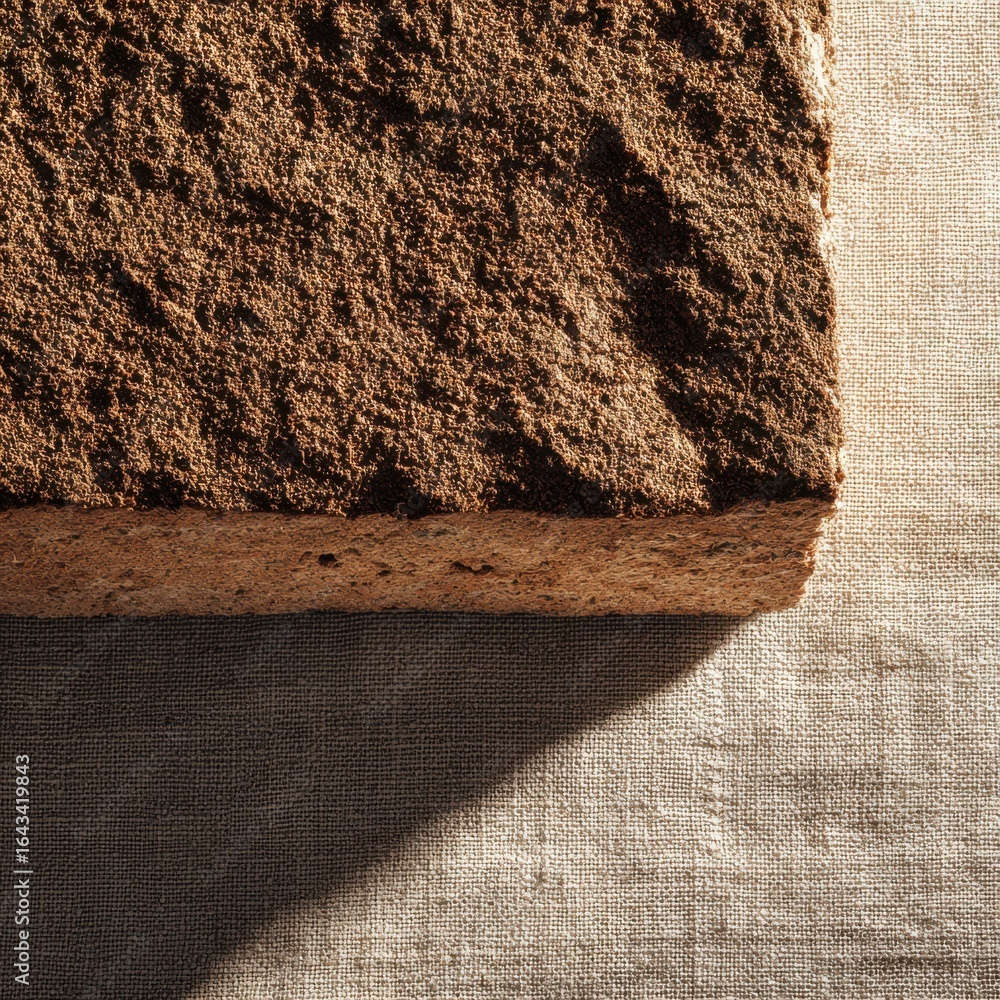 Aufkleber textured surface of brown stone against natural fabric background showcasing unique patterns and sha