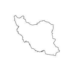 Simple Iran border outline map