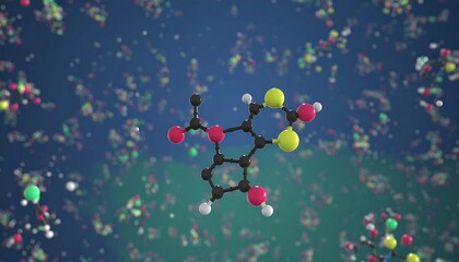 Molecular structure of organic compound