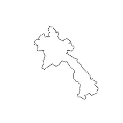 Obraz premium Outline map of Laos country border
