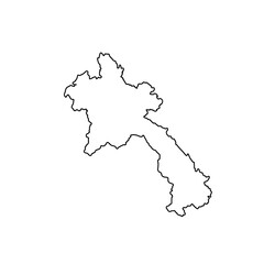 Fototapeta premium Simple border map of Laos nation