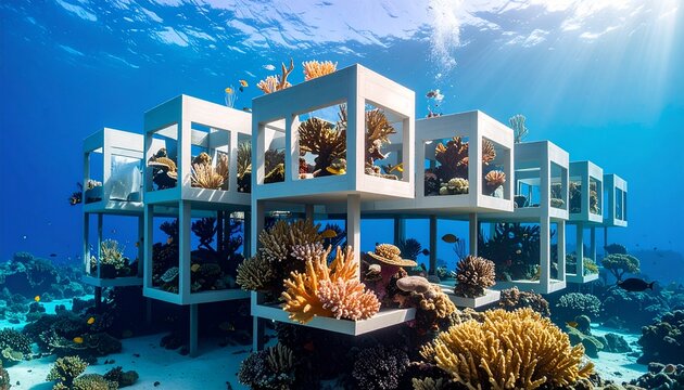 Underwater Coral Structure A Habitat of Marine Ecosystems with Artificial Reefs
