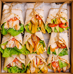 Delicious wraps filled with fresh ingredients ready for a tasty meal