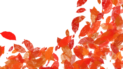 Autumnal Abundance A Vibrant Cascade of Falling Leaves Against a Stark Black Backdrop for Seasonal Designs and Creative Projects