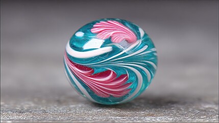 Intricate swirling patterns adorn a glass sphere.