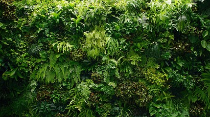 Obraz premium Lush Tropical Foliage Wall: Dark Green Jungle Plant Background for Wellness Design, Natural Leaf Texture, No People​ 