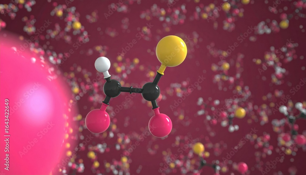Aufkleber a colorful molecular structure is suspended in a dynamic, vibrant background filled with various par