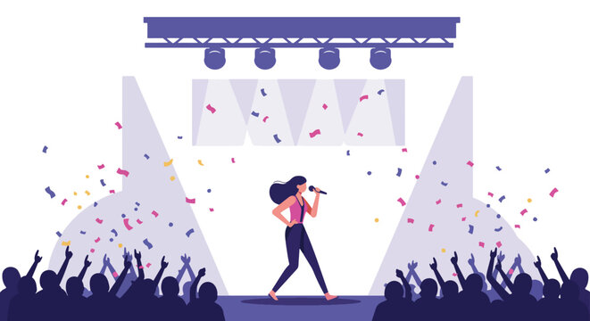 Female Singer Performing Live on Stage