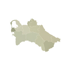 Obraz premium Turkmenistan green shaded map