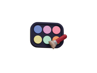 eyeshadow palette icon 3d illustration render
