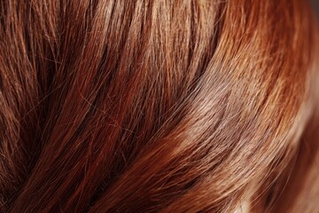 Shiny brown hair with a natural texture and healthy highlights