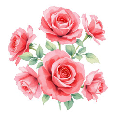 Fototapeta premium Pink Roses Bouquet on Black.