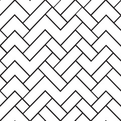Herringbone Floor Line Silhouette | Black Vector Illustration