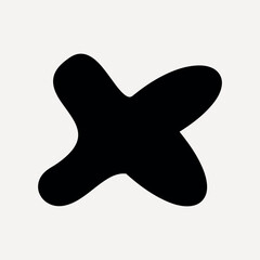 Abstract black organic shape design. vector