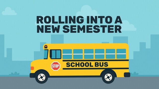 Back To School Children Yellow Bus Title Intro