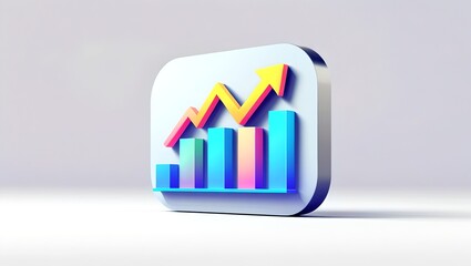 a business growth chart with an arrow indicating upward movement, on a light background. A visual representation of financial growth, targets, and success