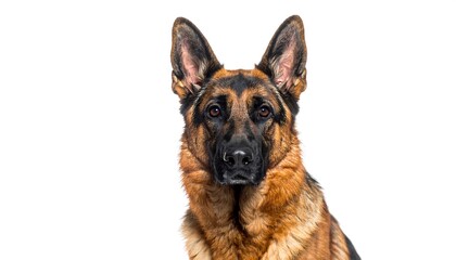 Majestic German Shepherd Portrait with striking eyes and attentive gaze