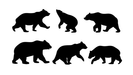 Black bear silhouette designs animal wildlife