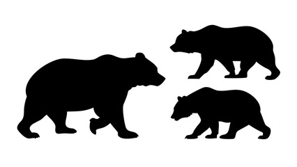 Black bear silhouette designs animal wildlife