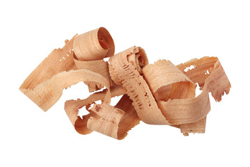 Wood shavings sawdust isolated on transparent background