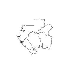 Obraz premium Gabon administrative map with regions