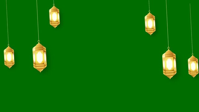 green screen animation 2D lattern light lamp
