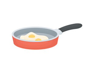 A frying pan with fried eggs.