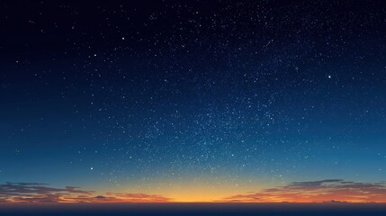 Vibrant photo of vast starry night sky over a fading horizon.