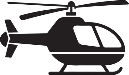 Obraz premium helicopter silhouette, vector and illustration, black and white