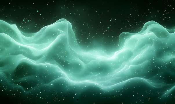 Explore turquoise nebula background with stars and cosmic dust for space exploration concepts