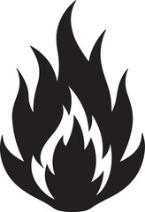 Fototapeta premium fire flame silhouette, vector and illustration, black and white