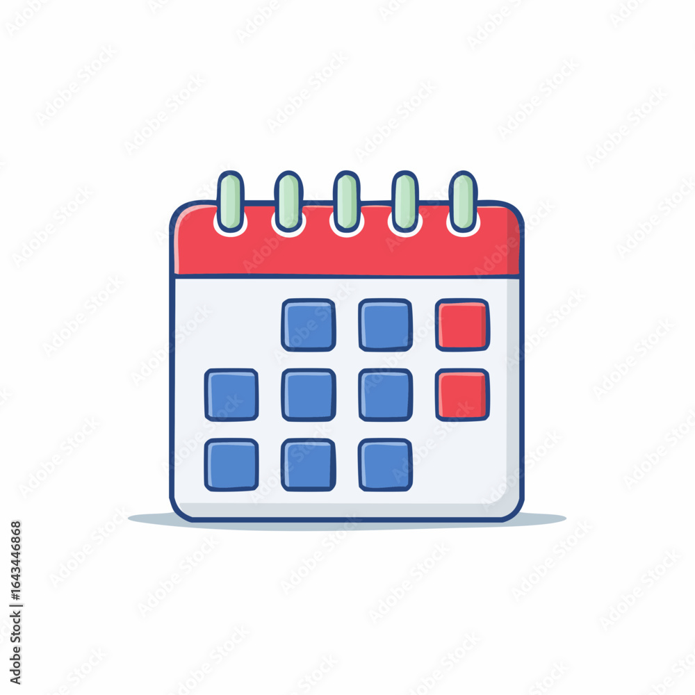 Poster cartoon desk calendar illustration showing important dates for event planning and daily scheduling