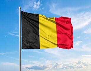 Belgian flag flying in the sky